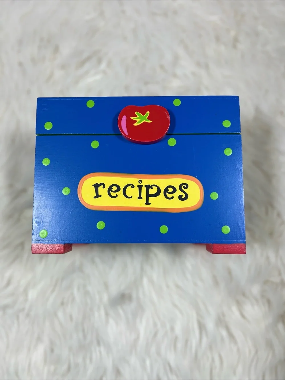 Totutina Hand-Painted Wooden Recipe Box – Colorful Kitchen Decor